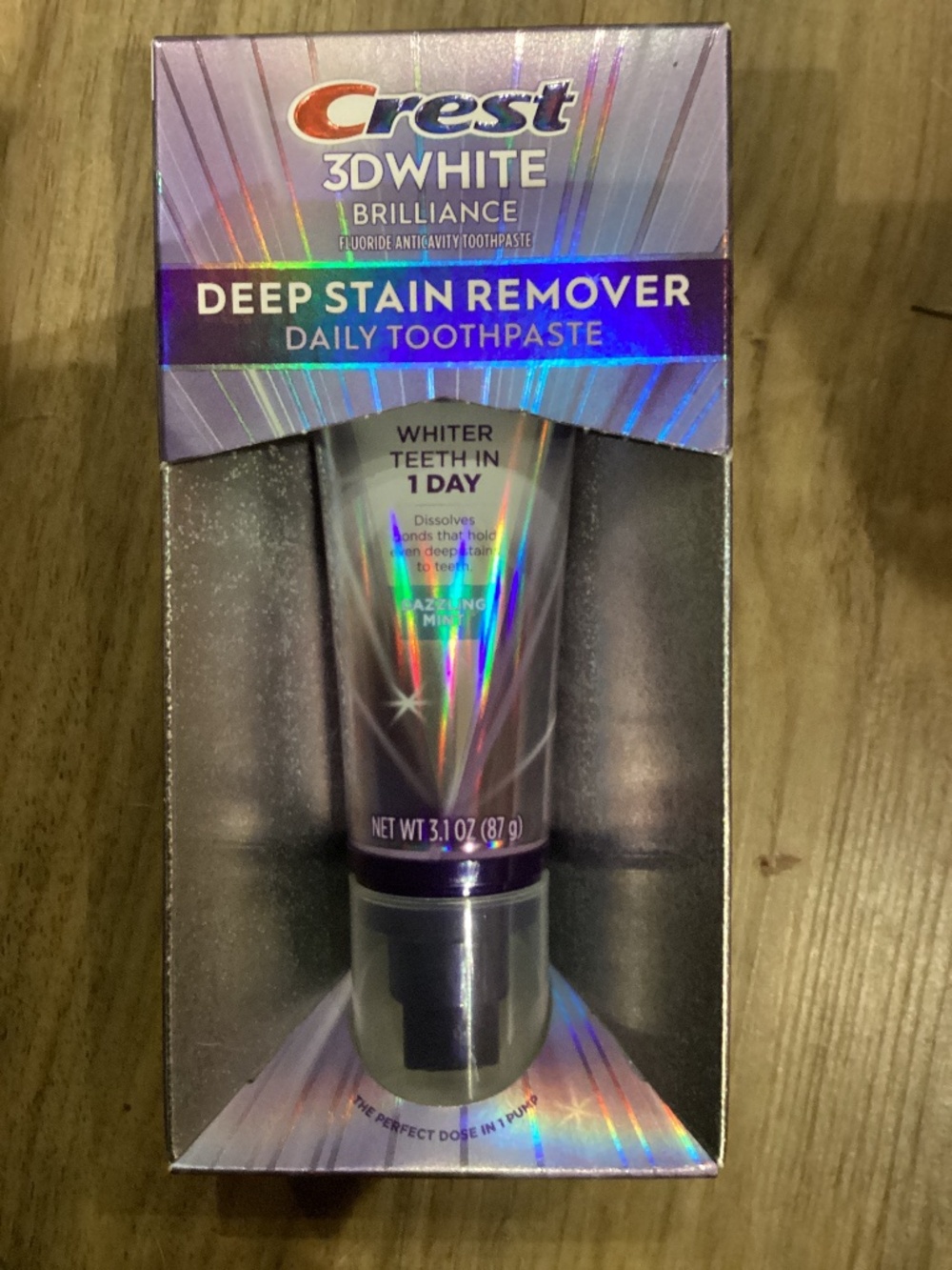 Crest 3D White Brilliance Deep Stain Remover Daily Toothpaste 3.1 oz.+ 2.1 oz